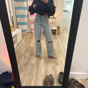 Zara Light Blue Straight Leg Jeans